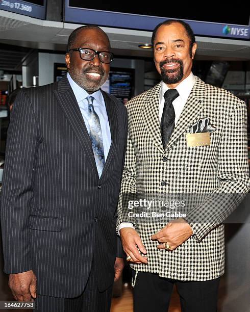 Earl "The Pearl" Monroe and Walt "Clyde" Frazier visit the New York Stock Exchange and Ring The Closing Bell to Highlight the Crown Heights Youth...