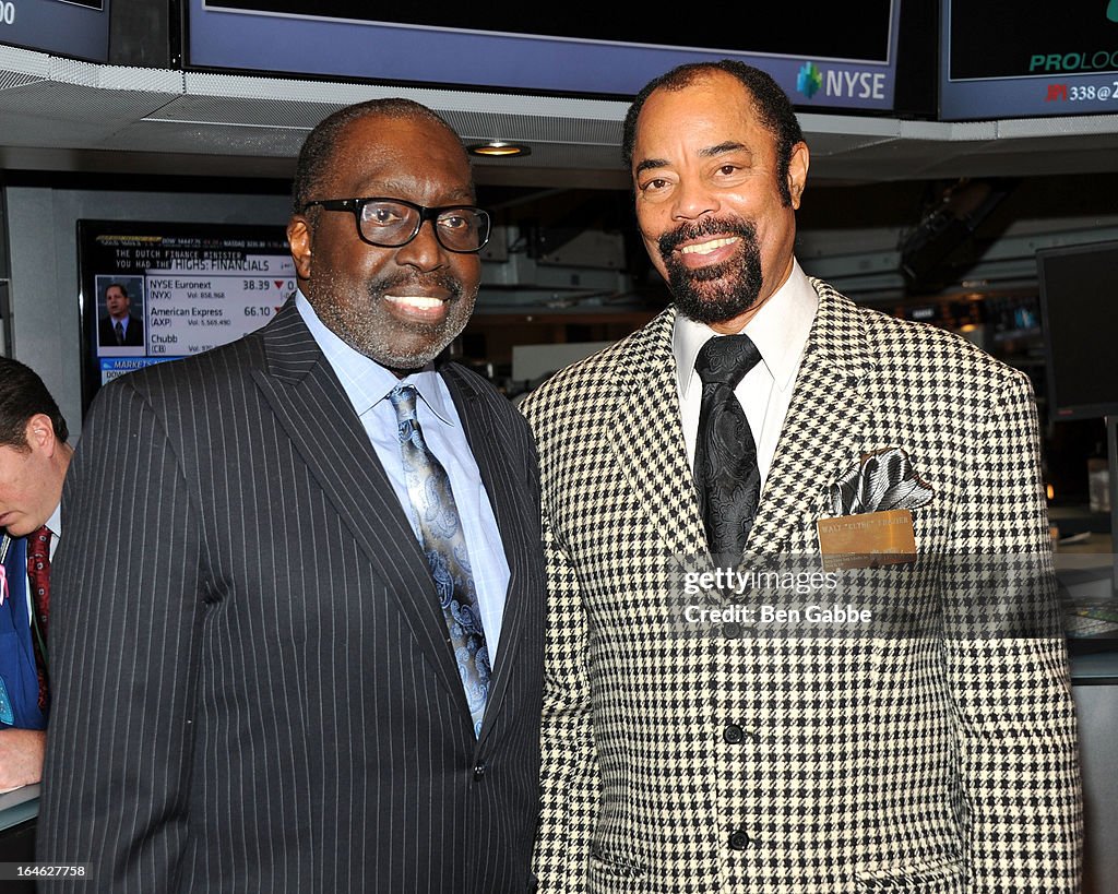 Earl "The Pearl" Monroe and Walt "Clyde" Frazier Visit The New York Stock Exchange