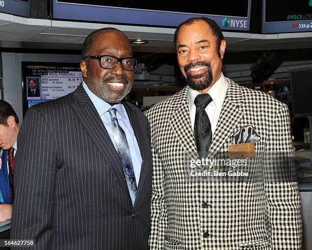 Earl "The Pearl" Monroe and Walt "Clyde" Frazier visit the New York Stock Exchange and Ring The Closing Bell to Highlight the Crown Heights Youth...