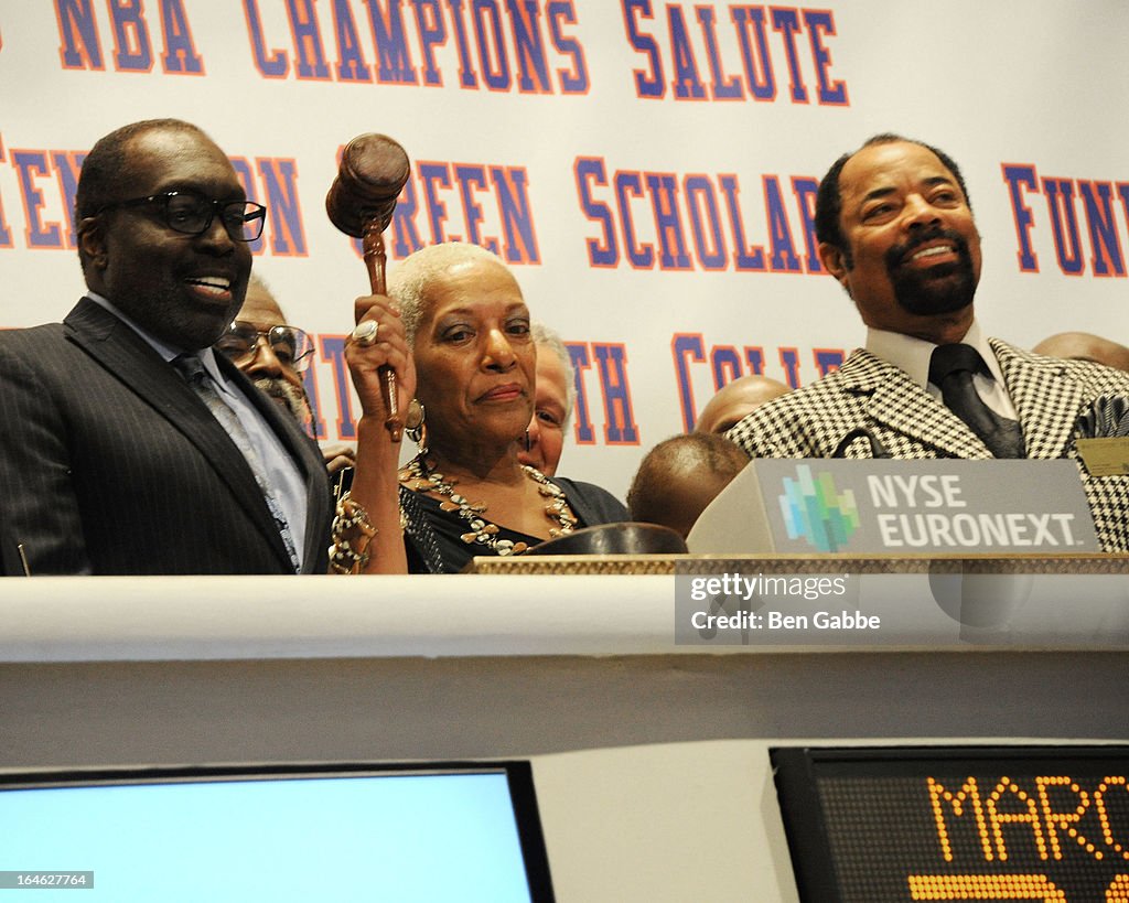 Earl "The Pearl" Monroe and Walt "Clyde" Frazier Visit The New York Stock Exchange