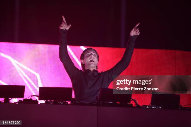 Swedish DJ Alesso performing at Ultra Music Festival at Bayfront Park Amphitheater on March 24, 2013 in Miami, Florida.
