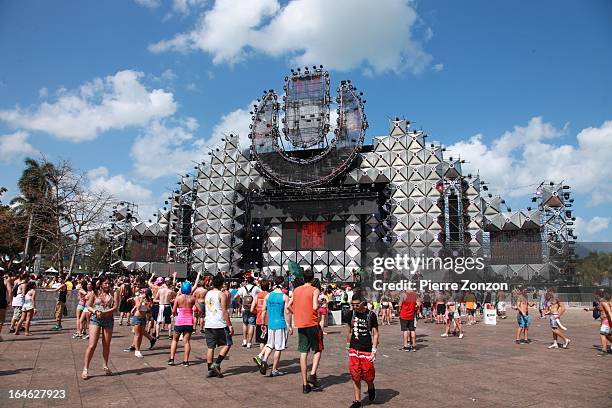 Ultra main stage at the Ultra Music Festival at Bayfront Park Amphitheater on March 24, 2013 in Miami, Florida.