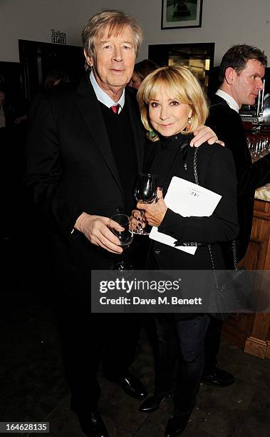 Michael Rudman and Felicity Kendal attend an after party following the press night performance of 'Peter And Alice' at The National Cafe on March 25,...