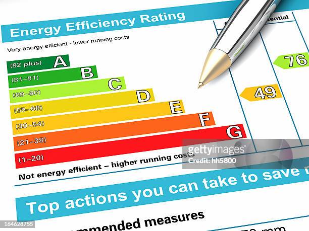 energy performance certificate - performance rating stock pictures, royalty-free photos & images