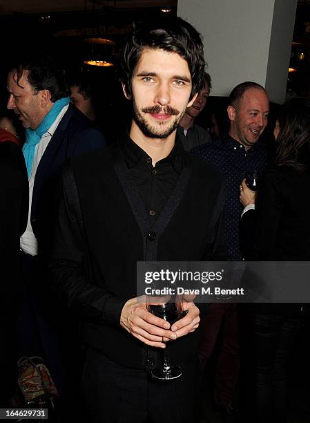 Ben Whishaw attends an after party following the press night performance of 'Peter And Alice' at The National Cafe on March 25, 2013 in London,...