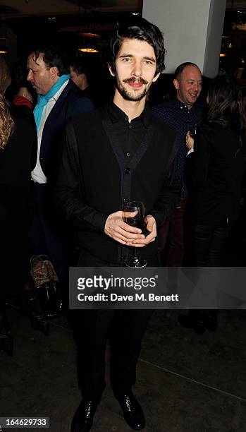 Ben Whishaw attends an after party following the press night performance of 'Peter And Alice' at The National Cafe on March 25, 2013 in London,...