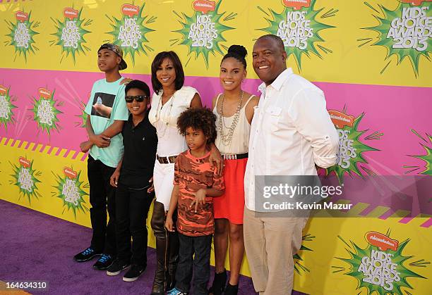 Rodney Peete Jr., Robinson Peete, Holly Robinson Peete, Roman Peete, Ryan Peete and Rodney Peete arrive at Nickelodeon's 26th Annual Kids' Choice...