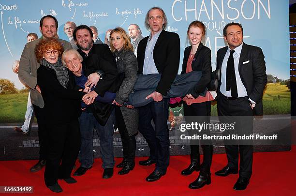 Joel Franka , Michele Moretti, Dave , Guy Lecluyse, Sylvie Testud, Sam Louwyck, Mathilde Goffart and Patrick Timsit attend 'Une Chanson Pour Ma Mere'...