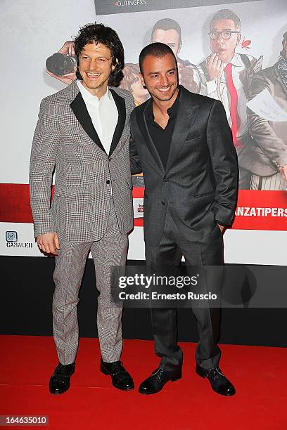 Andrea Boccia and Nicolas Vaporidis attend the "Outing" premiere at Cinema Adriano on March 25, 2013 in Rome, Italy.