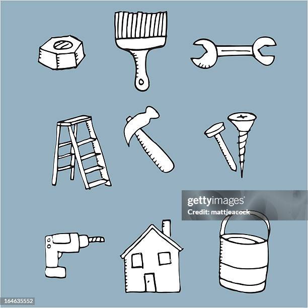 hand drawn tool icons - restoring stock illustrations