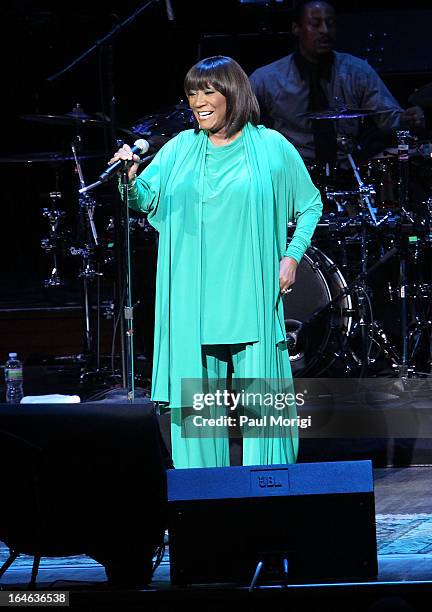 Patti Labelle performs at the 6th Annual Performance Series Of Legends at The John F. Kennedy Center for Performing Arts on March 25, 2013 in...