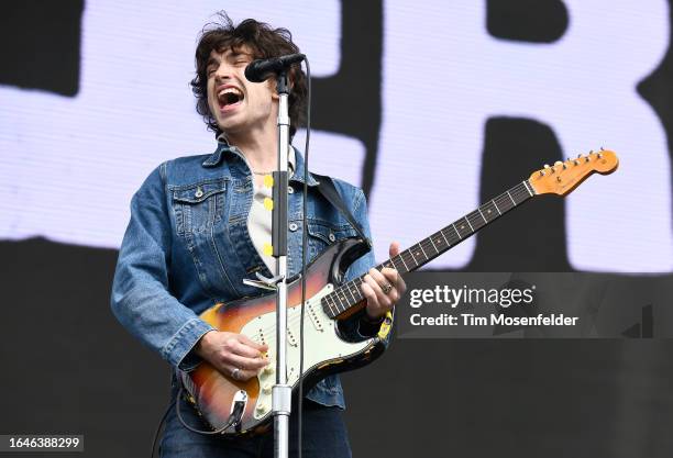 Elijah Hewson of Inhaler performs during the 2023 Outside Lands Music festival at Golden Gate Park on August 13, 2023 in San Francisco, California.