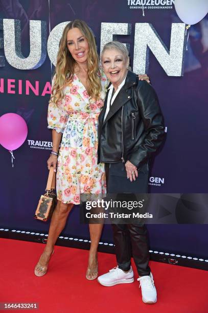 Xenia Seeberg and Barbara Schöne attend the "Trauzeugen" premiere at Zoo Palast on September 5, 2023 in Berlin, Germany.