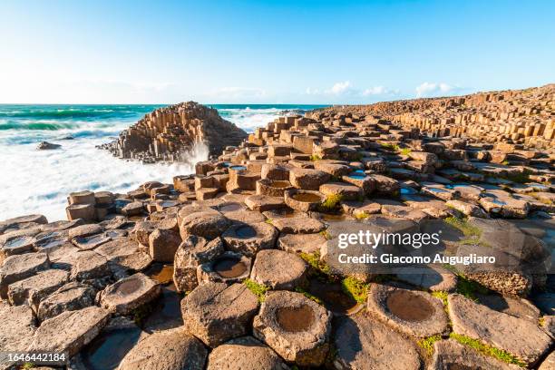 giants causeway, county antrim, ulster region, northern ireland, united kingdom - causeway stock pictures, royalty-free photos & images
