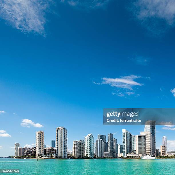 miami skyline - miami bildbanksfoton och bilder