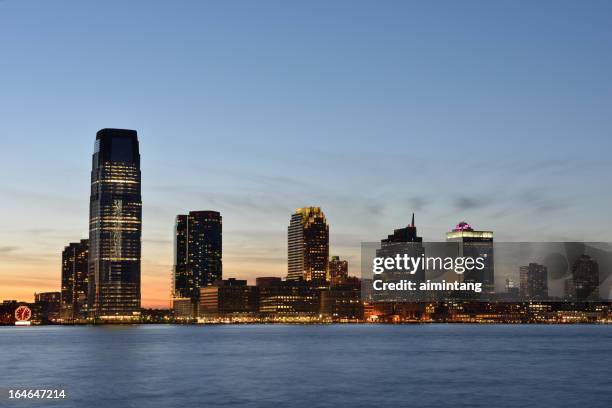 skyline of jersey city - jersey city stock pictures, royalty-free photos & images