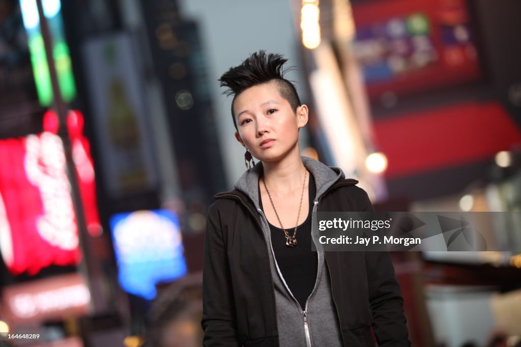 Asian girl at Time Square