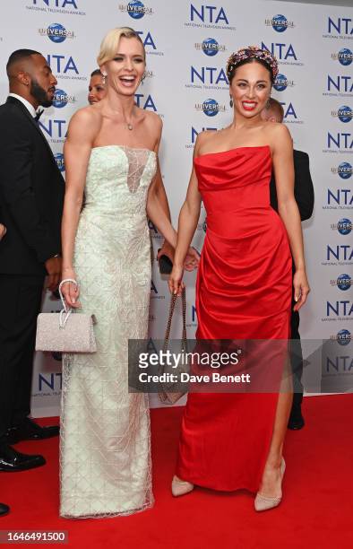 Nadiya Bychkova and Katya Jones pose in the press room at the National Television Awards 2023 at The O2 Arena on September 5, 2023 in London, England.