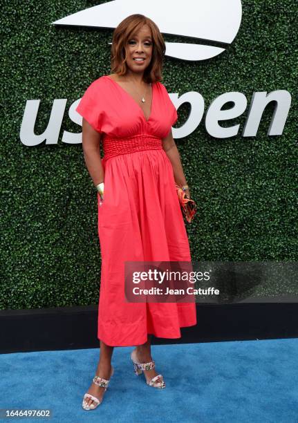 Gayle King attends the opening night on day one of the 2023 US Open at Arthur Ashe Stadium at the USTA Billie Jean King National Tennis Center on...