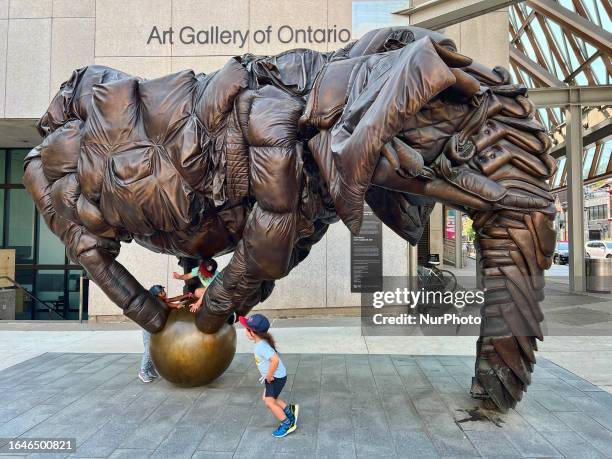 Sculpture outside the Art Gallery of Ontario building in downtown Toronto, Ontario, Canada, on August 19, 2023.