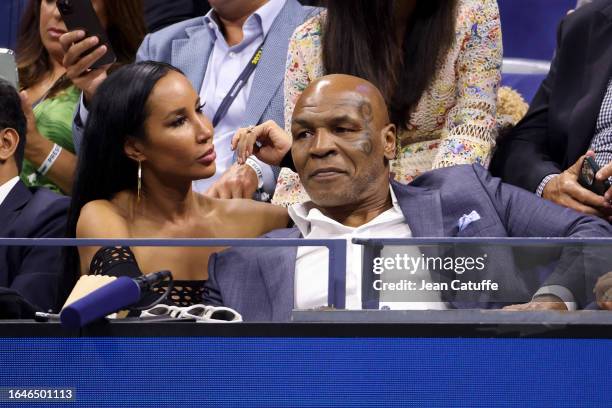 Kiki Tyson and Mike Tyson attend the opening night on day one of the 2023 US Open at Arthur Ashe Stadium at the USTA Billie Jean King National Tennis...