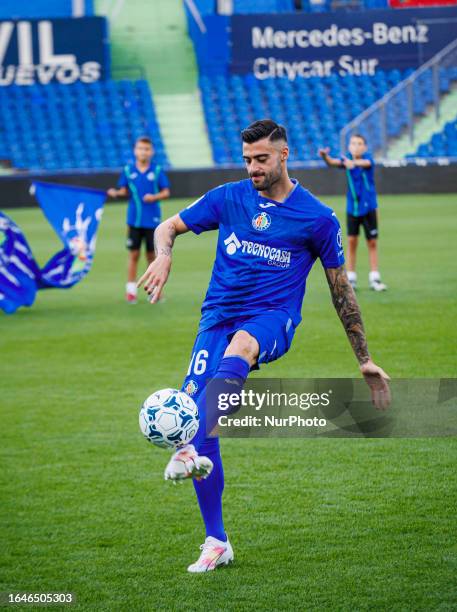 Digo Ricio New signings Mason Greenwood, Diego Rico and Oscar Rodriguez during ...
