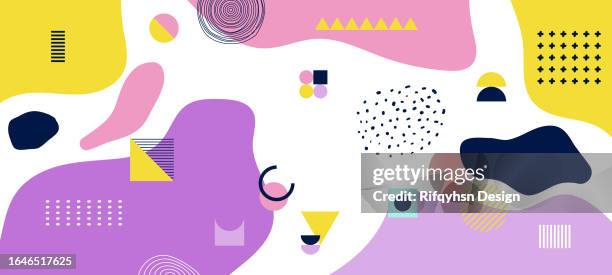 Simple Liquid Colourful Geometric Abstract Background On White Set ...