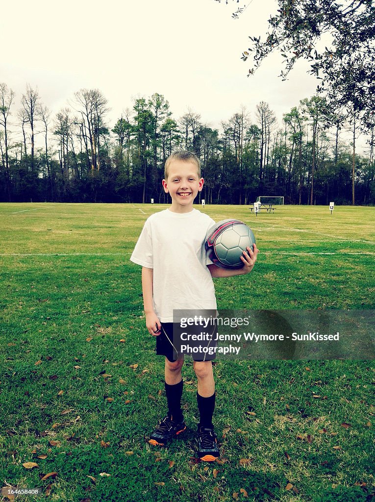 Soccer practice on field.