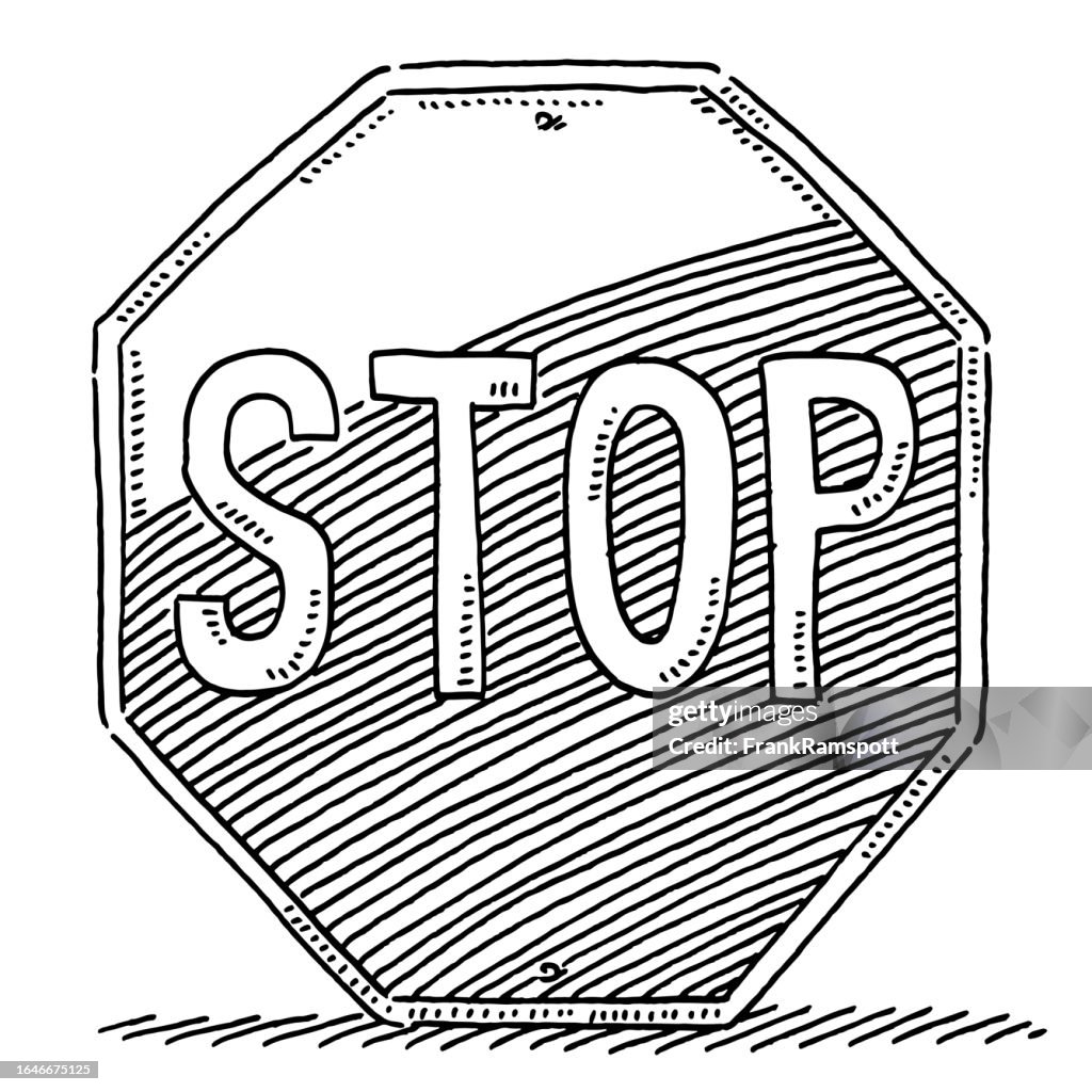 Stop Sign Drawaing Stop Sign Drawing High-Res Vector Graphic - Getty Images