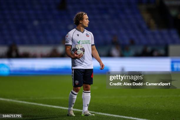 Bolton Wanderers' Luke Matheson in action during the EFL Trophy Northern Group E match between Bolton Wanderers and Salford at Toughsheet Community...
