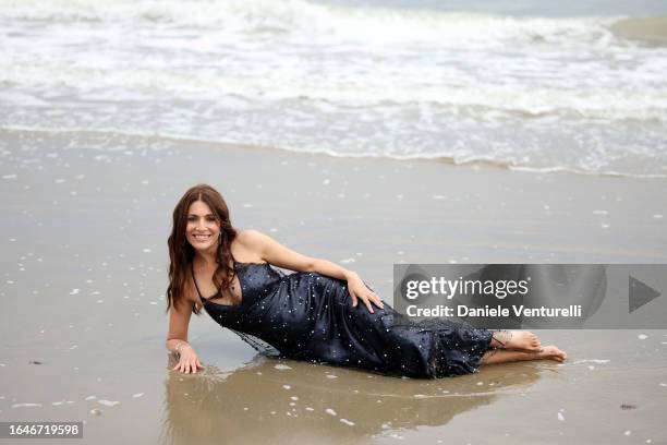 Patroness Caterina Murino poses for a photocall during the the 80th Venice International Film Festival at on August 29, 2023 in Venice, Italy.