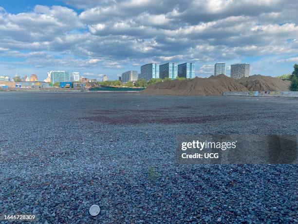 Willets Point, construction site where old car repair businesses used to stand, Flushing, Queens, New York.