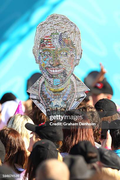 Fans shows their support at Birrarung Marr on March 26, 2013 in Melbourne, Australia. DeGeneres is in Australia to film segments for her TV show,...