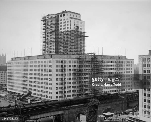 The Shell Centre under construction at the South Bank, Waterloo, London, May 18th 1961.