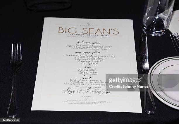General view of the atmosphere at Remy Martin V Celebrates Big Sean's 25th Birthday Dinner at Wolfgang's Steakhouse on March 25, 2013 in Beverly...