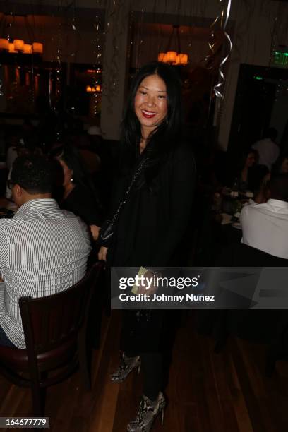 Karen Kwak attends Remy Martin V Celebrates Big Sean's 25th Birthday Dinner at Wolfgang's Steakhouse on March 25, 2013 in Beverly Hills, California.