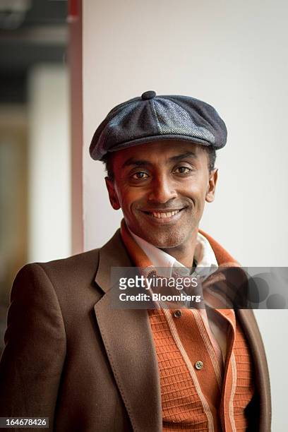 Marcus Samuelsson, owner and chef of Red Rooster Harlem and author of "Yes, Chef: A Memoir," poses for a portrait at the Bloomberg office in New...