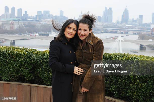 Salma Hayek Pinault and Mariane Pearl attend a photo call to launch "The Sound Of Change Live" at the Corinthia Hotel on March 26, 2013 in London,...