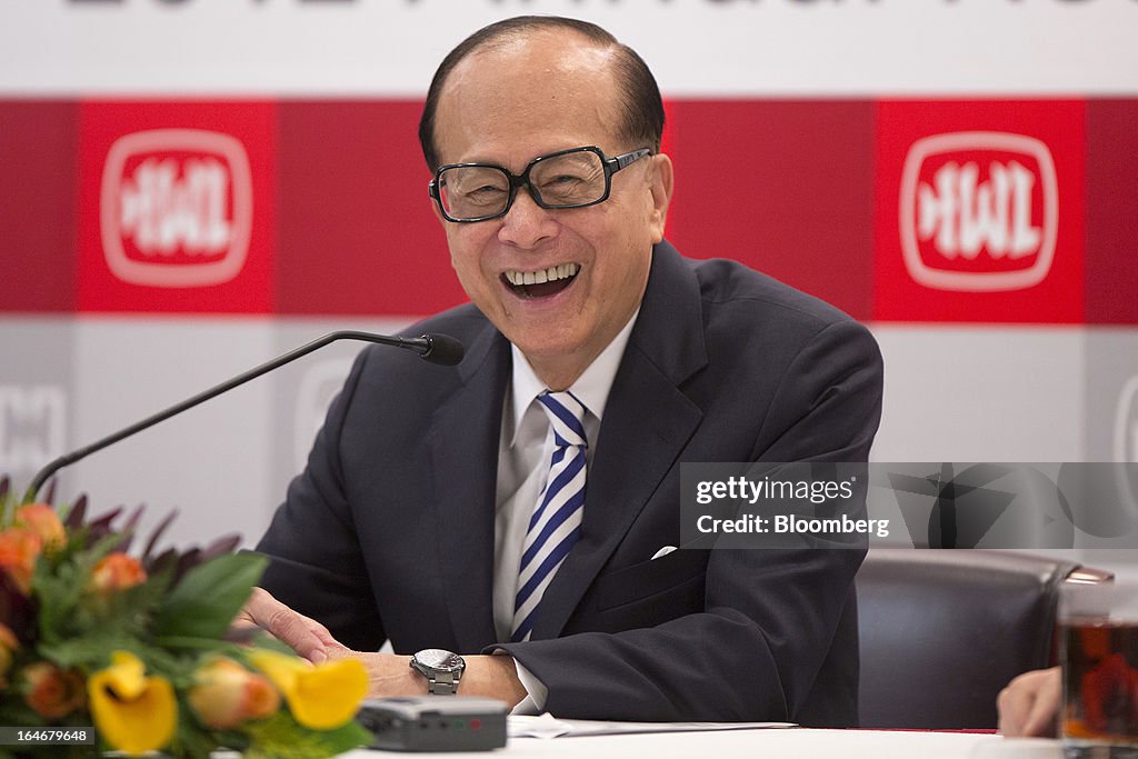 Billionaire Li Ka-shing Attends Cheung Kong Holdings And Hutchison Whampoa Earnings Briefing