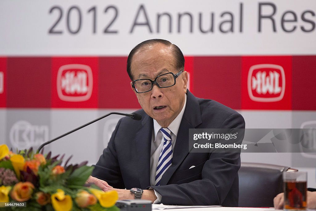 Billionaire Li Ka-shing Attends Cheung Kong Holdings And Hutchison Whampoa Earnings Briefing