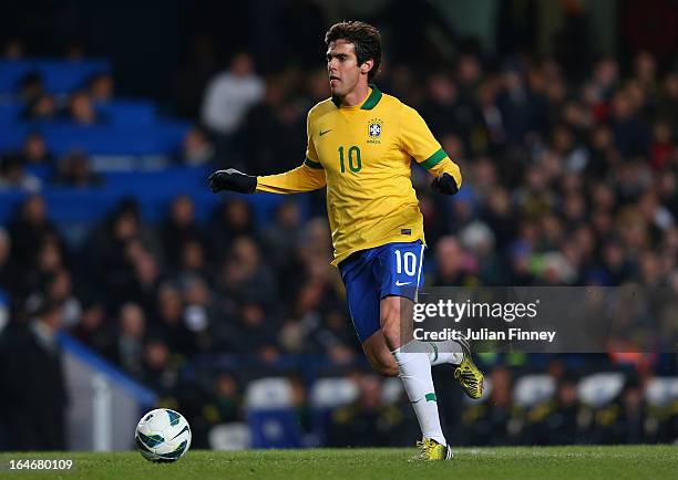 Kaka of Brazil in action during the International Friendly match between Russia and Brazil at Stamford Bridge on March 25, 2013 in London, England.