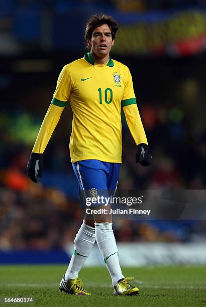Kaka of Brazil in action during the International Friendly match between Russia and Brazil at Stamford Bridge on March 25, 2013 in London, England.
