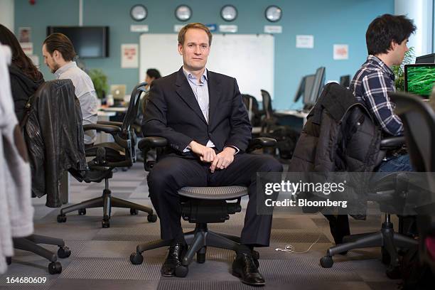 Gareth Lambe, acting head of Ireland for Facebook Inc., poses for a photograph inside the offices of Facebook Inc.'s European headquarters at Hanover...