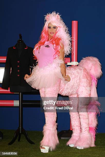 Katie Price poses at a photocall to launch KP Equestrian at The Worx Studio's on March 26, 2013 in London, England.