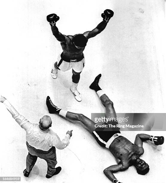 Muhammad Ali celebrates after knocking out Cleveland Williams during the fight at the Astrodome in Houston, Texas. Muhammad Ali won the World...