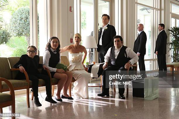 Marry Me, Baby" Episode 112 -- Pictured: Benjamin Stockham as Xander Gilchrist, Amara Miller as Marigold Gilchrist, Jenna Elfman as Emily Gilchrist,...