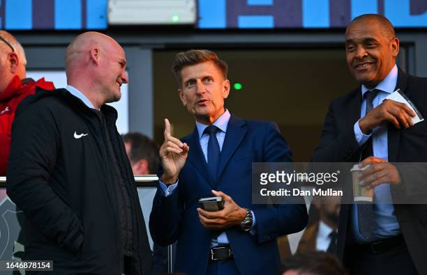 Steve Parish, Crystal Palace owner looks on during the Carabao Cup Second Round match between Plymouth Argyle and Crystal Palace at Home Park on...