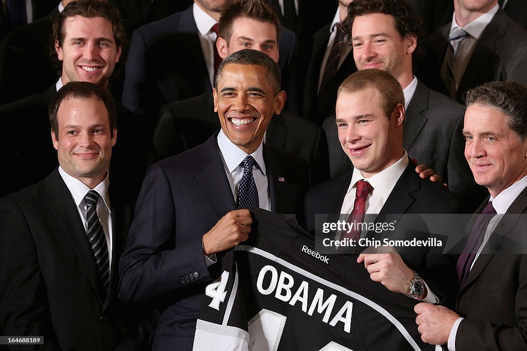 Stanley Cup Winning LA Kings And MLS Champions LA Galaxy Honored At White House