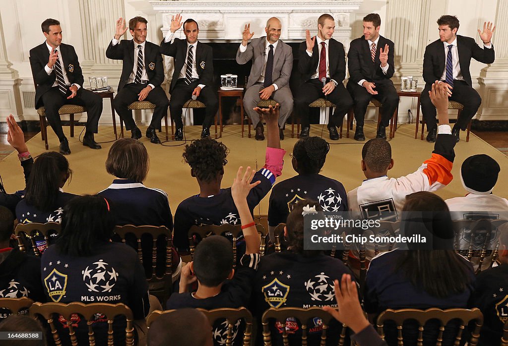 Stanley Cup Winning LA Kings And MLS Champions LA Galaxy Honored At White House