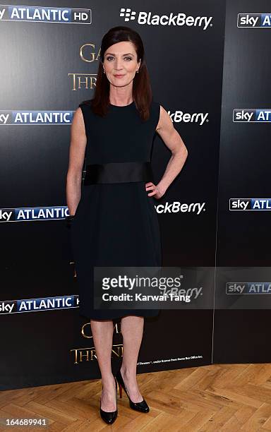 Michelle Fairley attends the season launch of 'Game of Thrones' at One Marylebone on March 26, 2013 in London, England.